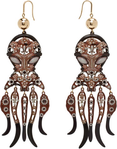Обеци Tory Burch Tory Burch Octopus Drop Earrings Кафяво | 170804-760, 0