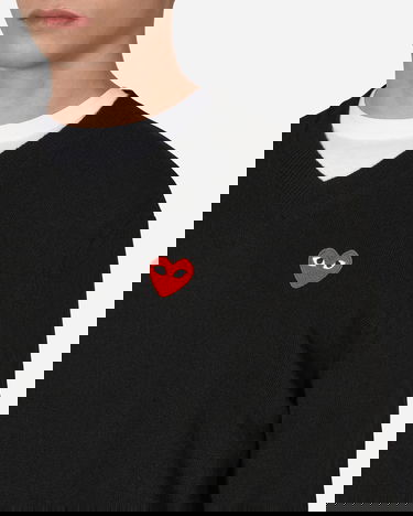 Пуловер Comme des Garçons Heart V-Neck Sweater Черно | P1N002 A, 5