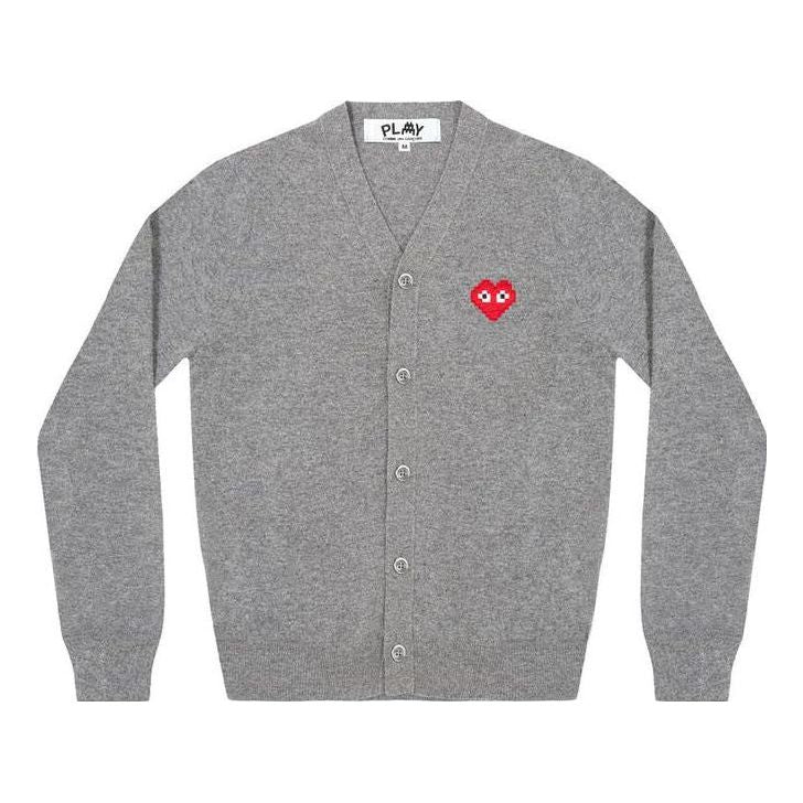 Пуловер Comme des Garçons Invader Heart Logo Cardigan Сиво | AZ-N084-051-2