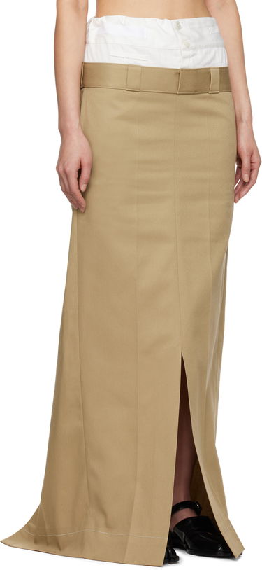 Пола Maison Margiela Maison Margiela Cotton Twill Maxi Skirt Бежово | S51MI0002 S54042, 1