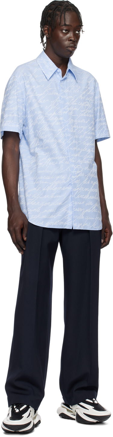Риза Balmain Love Letter Print Shirt Синьо | EH1HL028CF82, 3