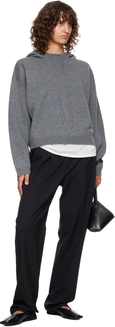 Суитчър Loulou de Saison Loulou de Saison Sarla Cashmere Cropped Hoodie Сиво | SARLA LDS, 3