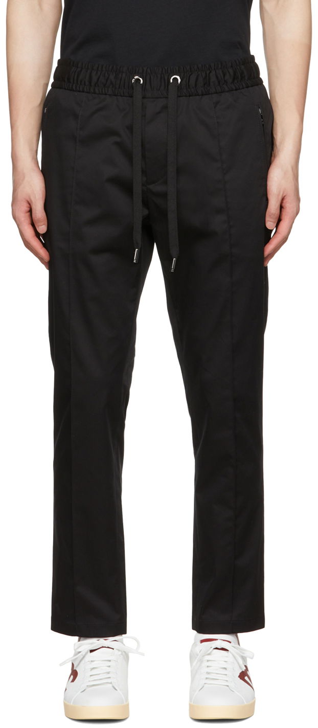 Спортни панталони Dolce & Gabbana Black Plaque Lounge Pants Черно | GYACETFUFJR