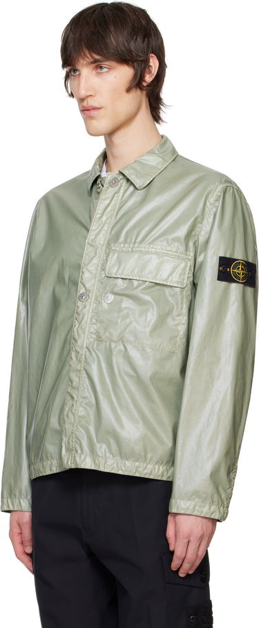 Риза Stone Island Stone Island Mussola Gommata-TC Overshirt Зелено | K1S15 1200001 S0022, 3