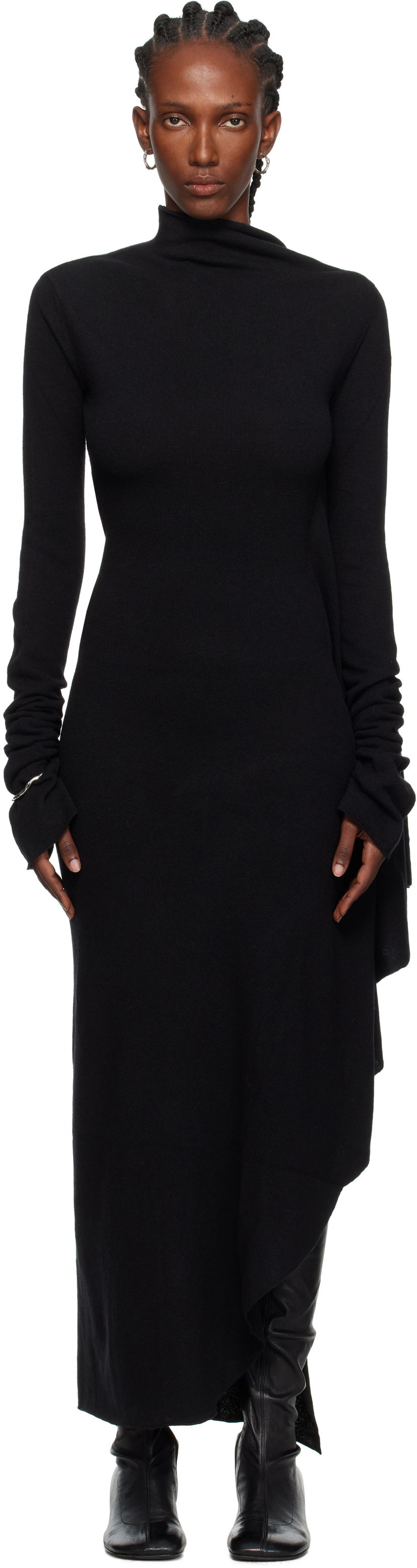 Pокля Ann Demeulemeester Ann Demeulemeester Vabu Maxi Dress Черно | 2520-W-KN59-KN073-099