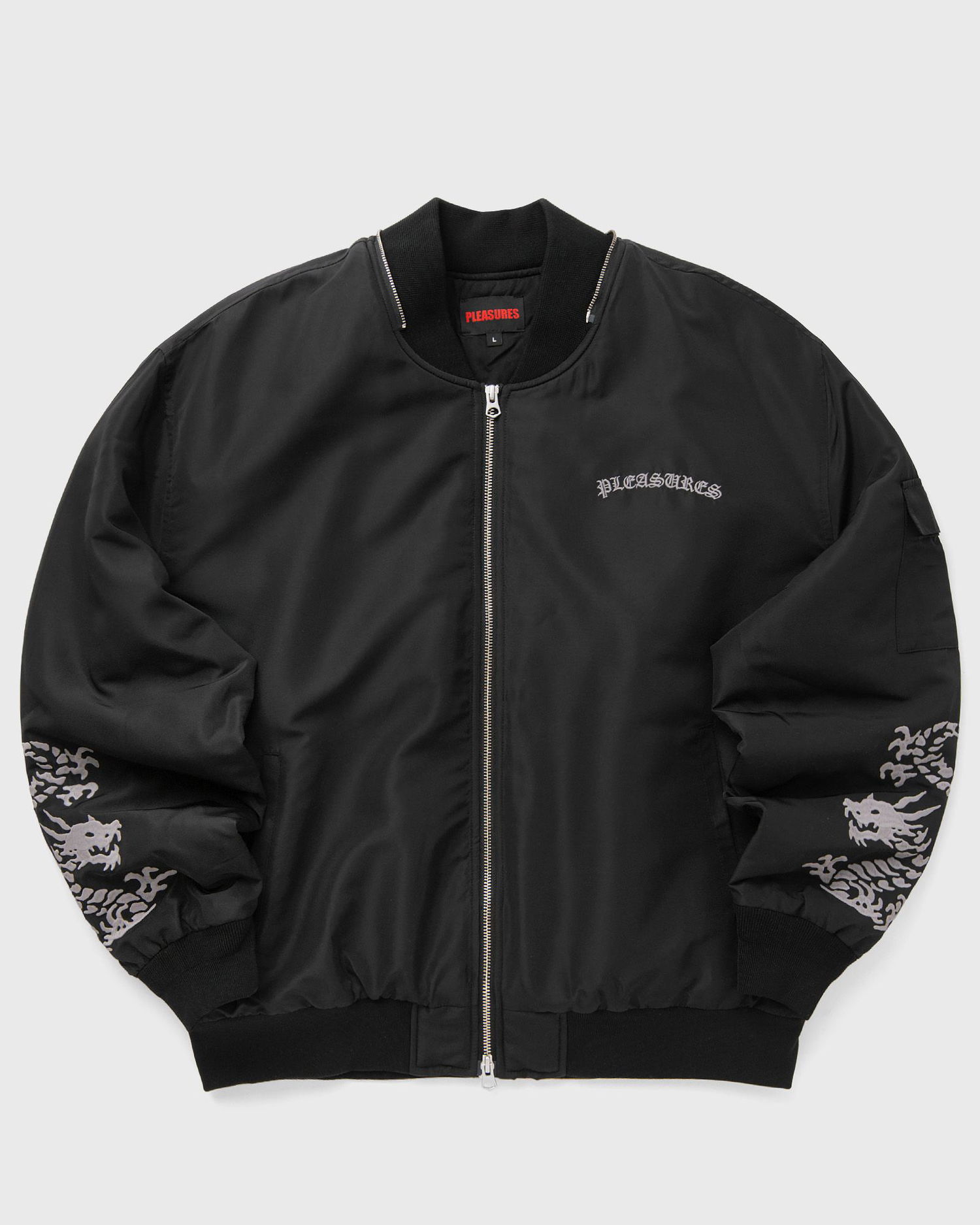 Яке бомбър Pleasures Dragon Print Bomber Jacket Черно | P25SP003-BLACK, 0