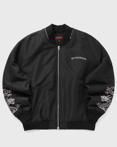 Яке бомбър Pleasures Dragon Print Bomber Jacket Черно | P25SP003-BLACK, 0