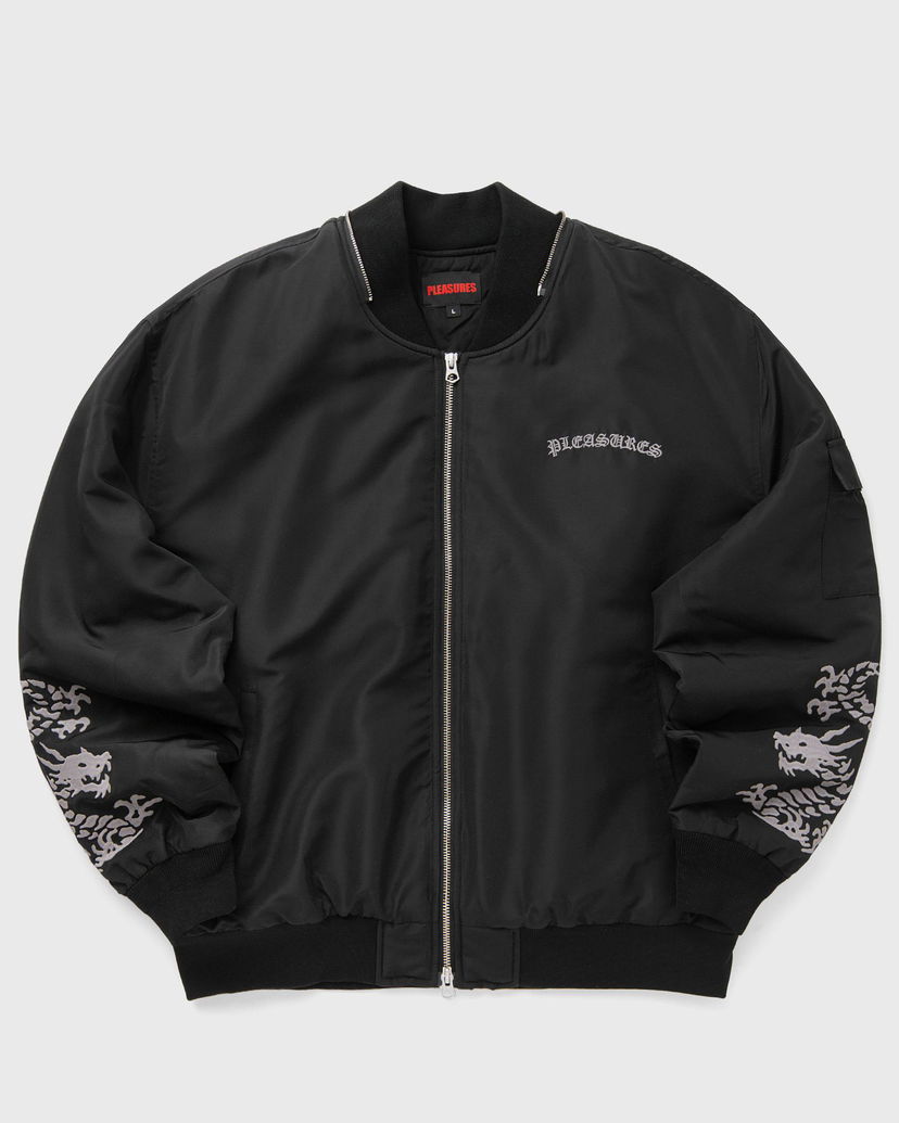 Яке бомбър Pleasures Dragon Print Bomber Jacket Черно | P25SP003-BLACK