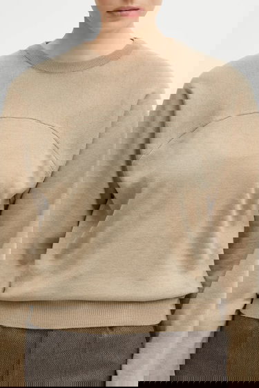 Пуловер Maison Margiela MM6 Maison Margiela Sweater with Yoke Detail Бежово | S62HL0040.M13188.114, 3