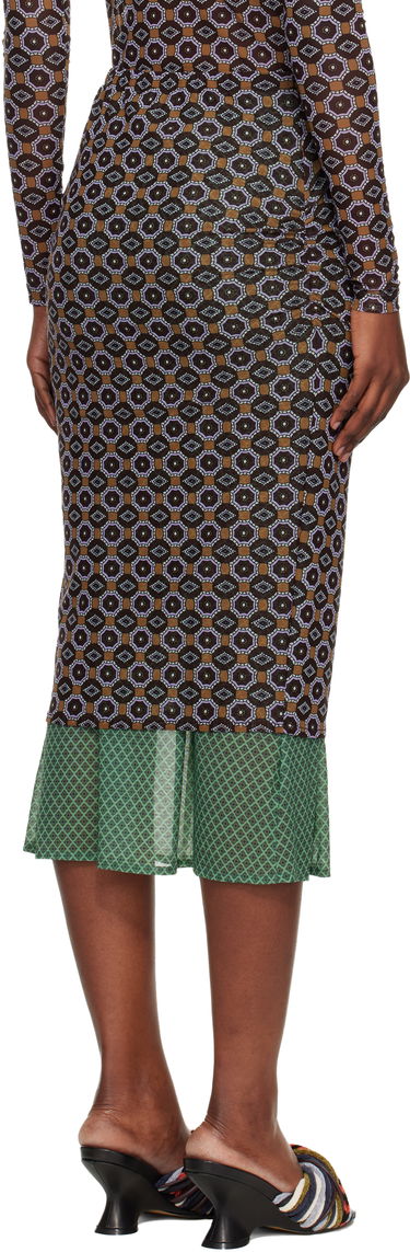 Пола Dries Van Noten Dries Van Noten Geometric Pattern Transparent Mesh Midi Skirt Многоцветен | 252-011123-2623, 2