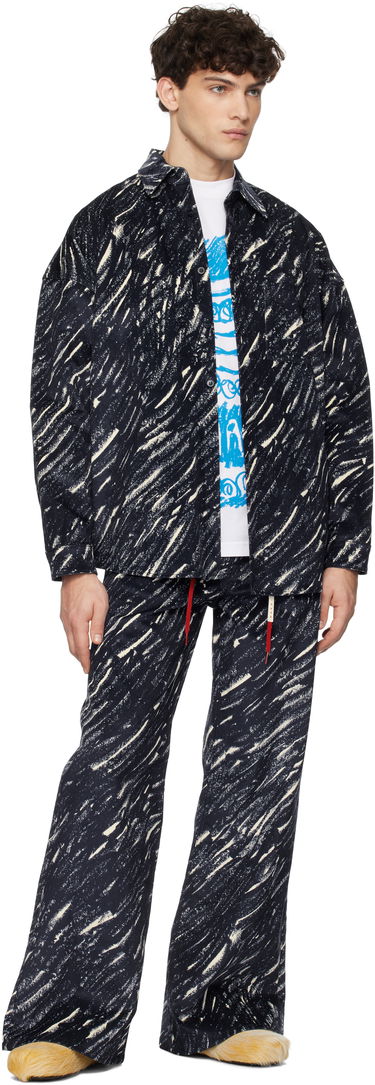 Риза Marni Marni Flocked Denim Oversized Shirt Тъмно синьо | CUJU0061S3 UTC432, 3