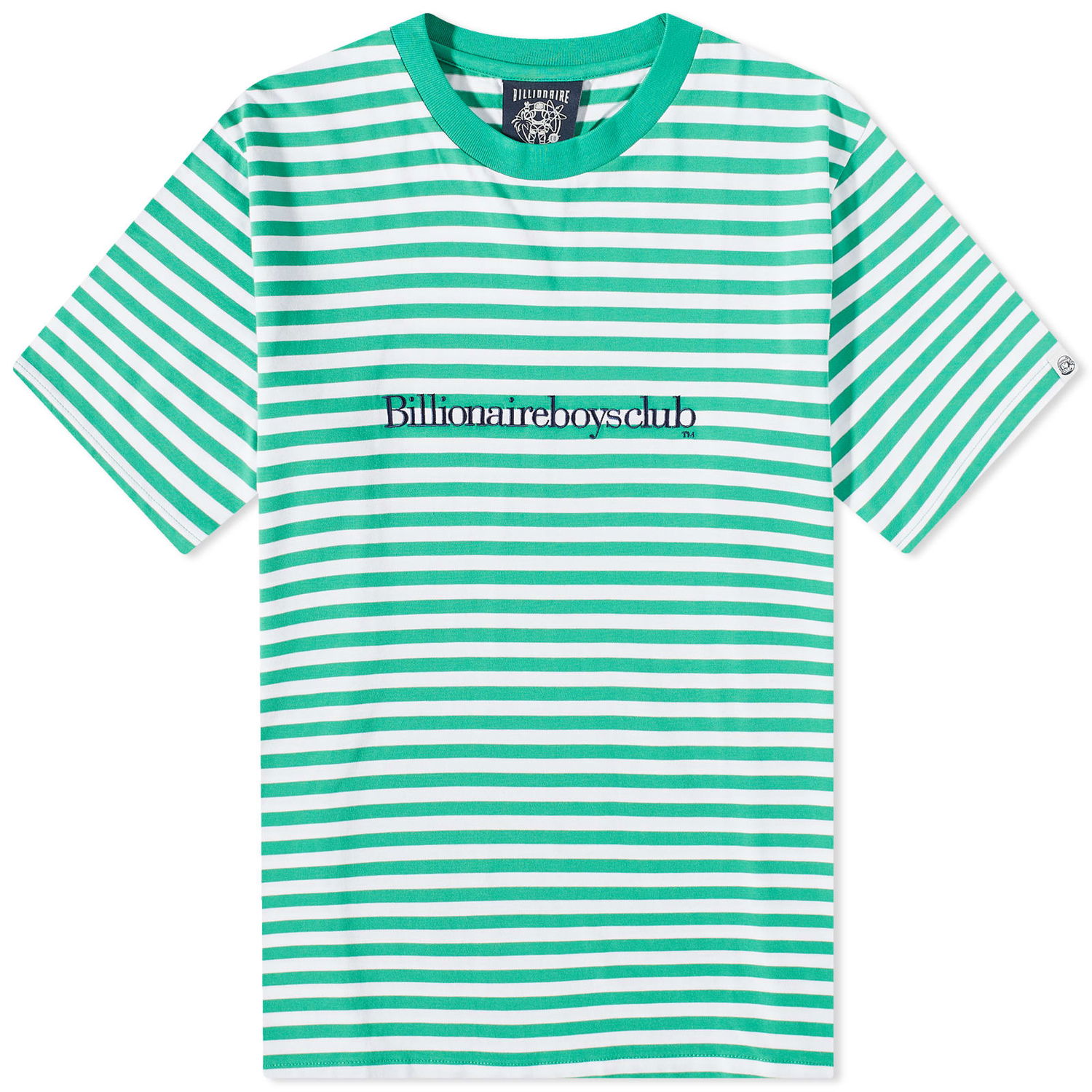Тениска BILLIONAIRE BOYS CLUB Serif Logo Stripe Tee Зелено | B23255-GRN, 0