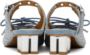 Кецове и обувки GANNI GANNI Denim Lace-Up Mules Синьо | S2926, 1