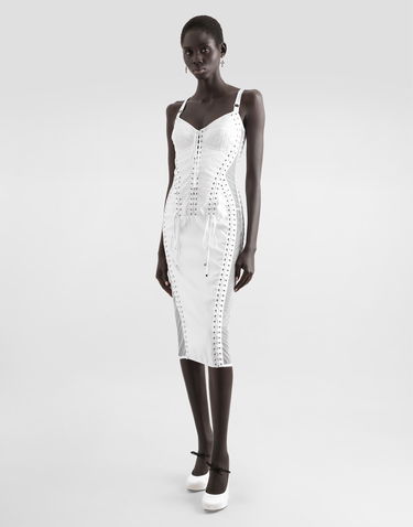 Pокля Dolce & Gabbana Dolce & Gabbana Calf-Length Corset Dress Бяло | F6TUKTGDC1OW0800, 1