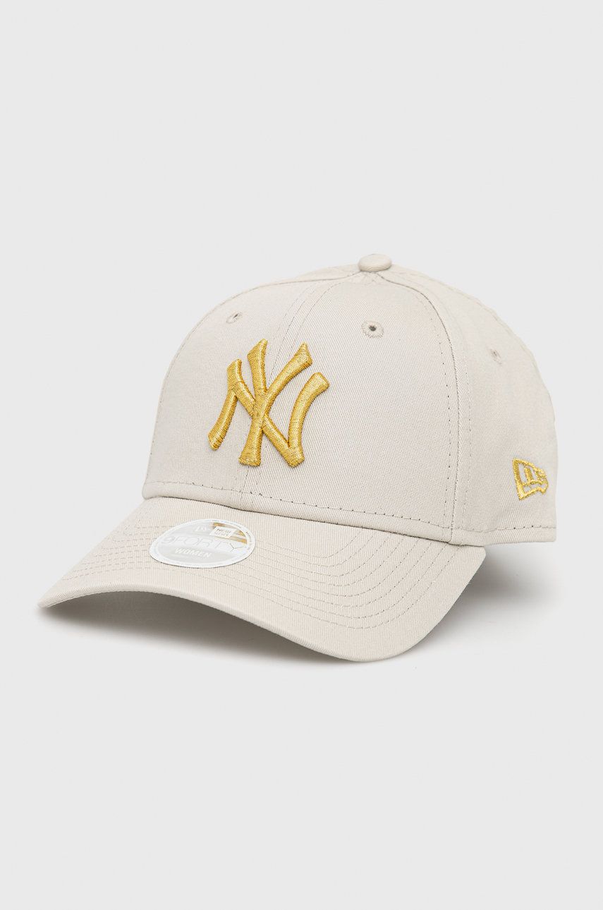 Шапка с козирка New Era New York Yankees Metallic Logo Stone 9FORTY Cap Бежово | 60222491.LIGHTBEIGE, 0