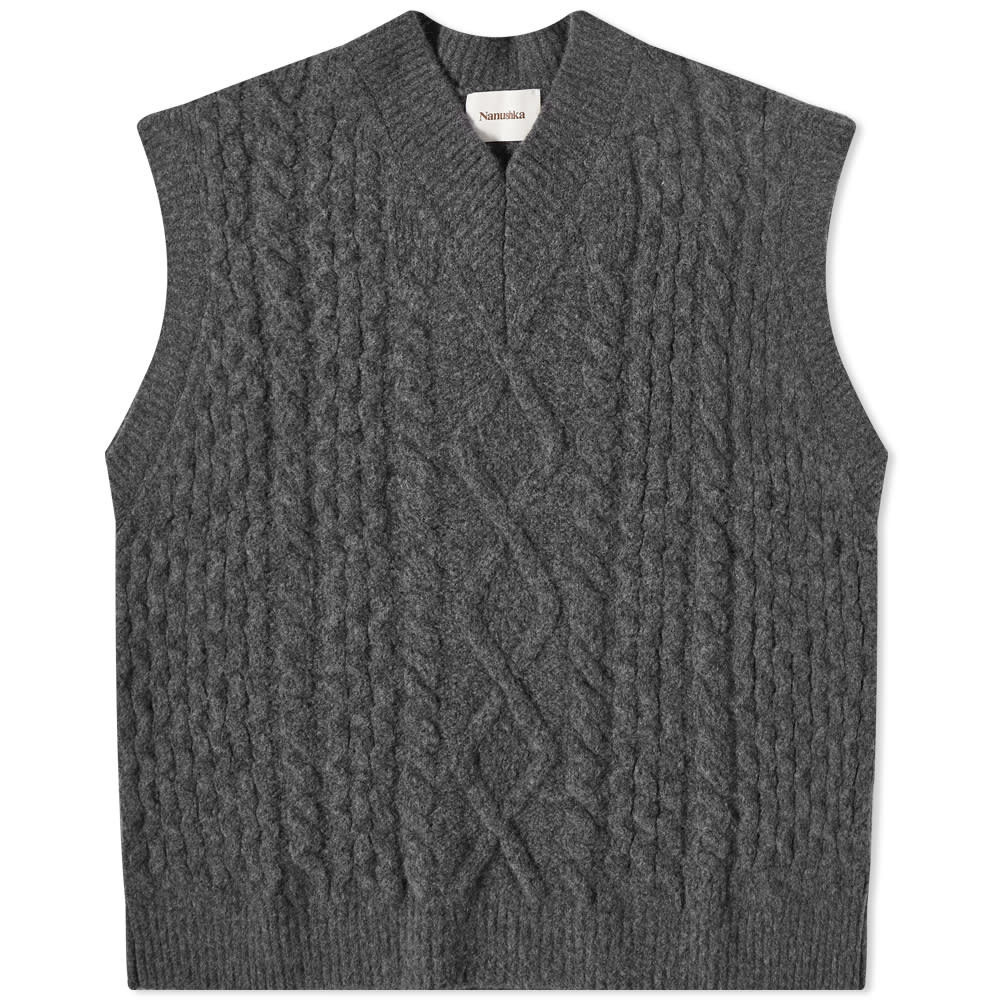 Пуловер Nanushka Doan Cable Knit Vest Сиво | NM22FWOW00597, 0