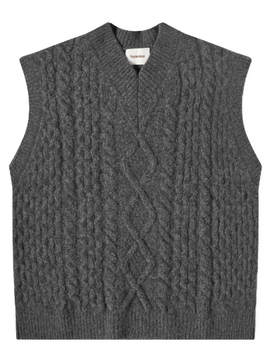 Пуловер Nanushka Doan Cable Knit Vest Сиво | NM22FWOW00597