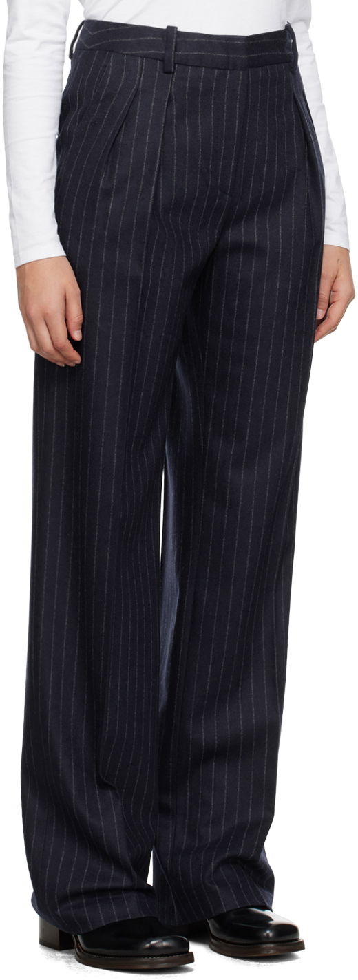 Панталони Loulou de Saison Loulou de Saison Amoya Pinstriped Trousers Тъмно синьо | AMOYA, 1