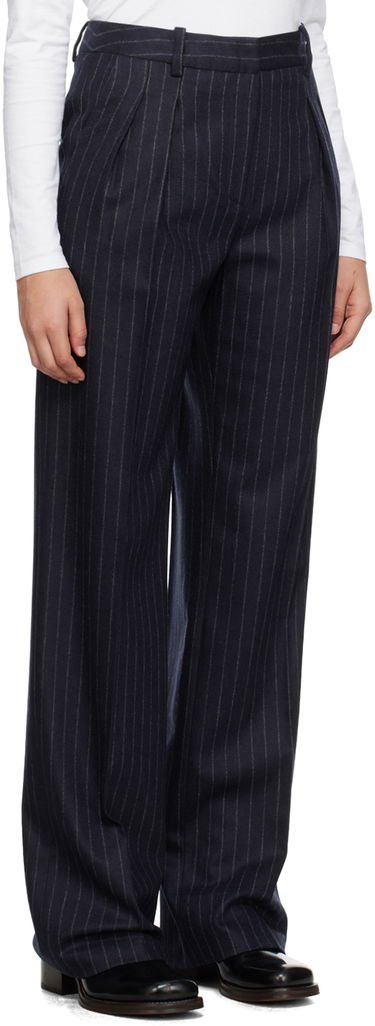 Панталони Loulou de Saison Loulou de Saison Amoya Pinstriped Trousers Тъмно синьо | AMOYA, 1