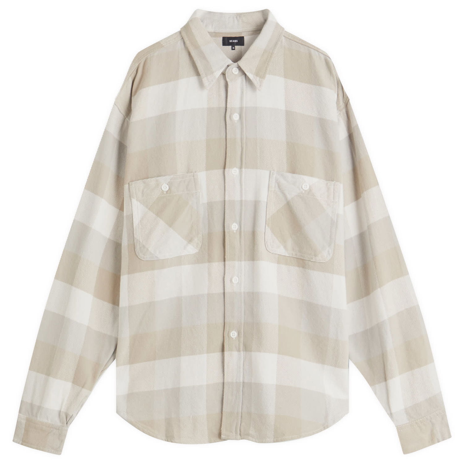Риза BEAMS BEAMS Flannel Plaid Shirt, Size Large Бежово | 1111-1134-803-20, 0