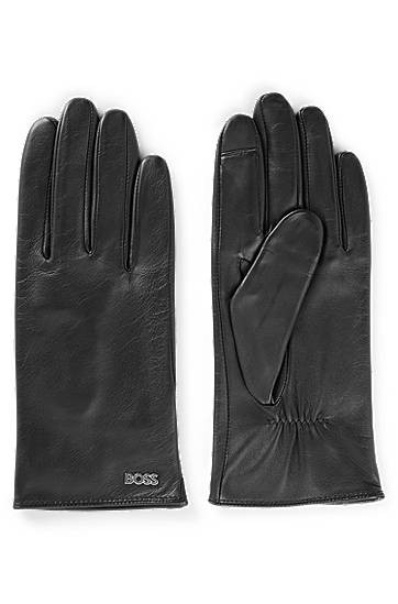 Ръкавици BOSS BOSS Leather Gloves with Full Lining Черно | 50526613, 0