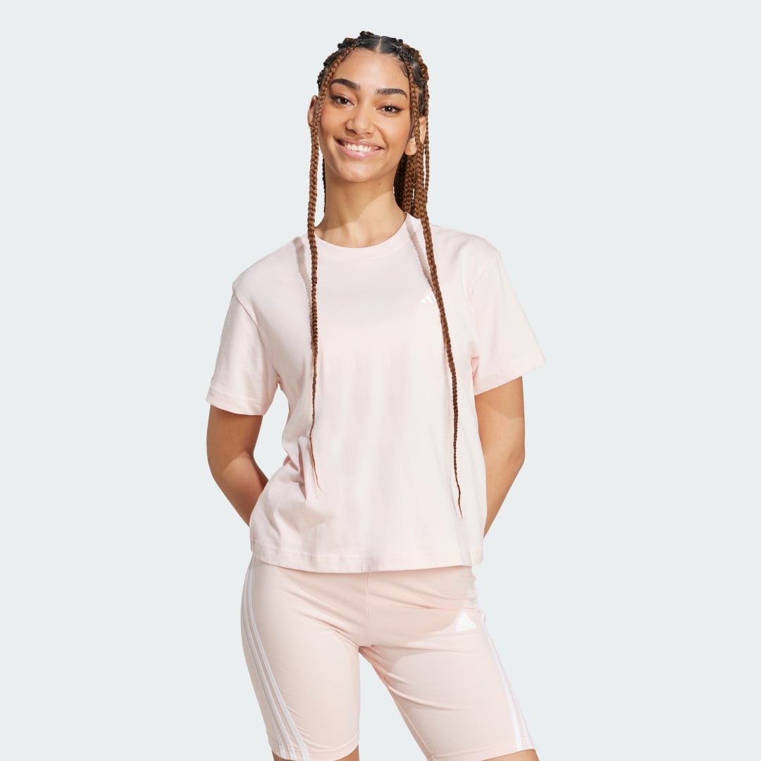 Тениска adidas Performance Essentials Small Logo T-Shirt Розово | JH3694, 0