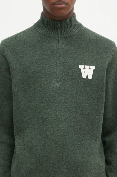Пуловер WOOD WOOD Wood Wood Blu AA CS Halfzip Lightweight Sweater Зелено | 10325502.4159, 3