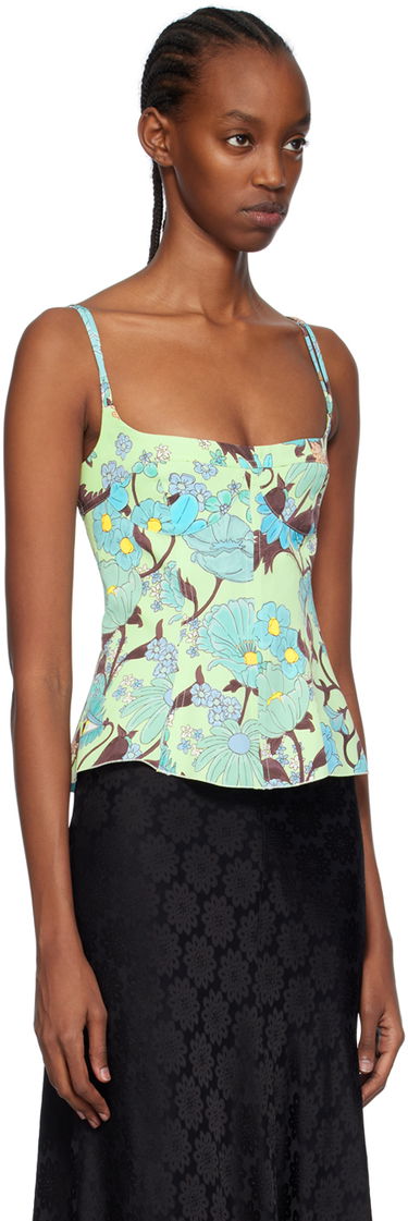 Потник Stella McCartney Stella McCartney Floral Print Peplum Camisole Зелено | 6T01583DS300, 1