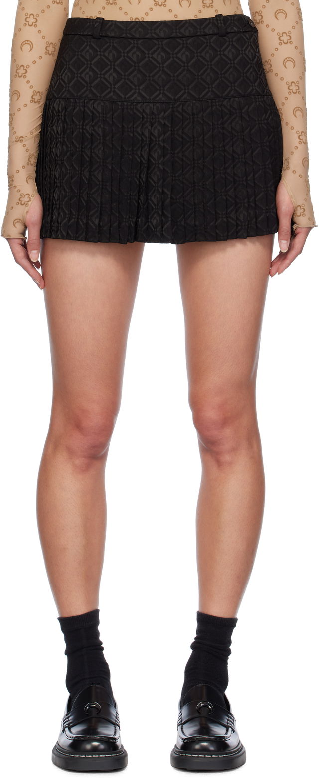 Diamond Jacquard Tailoring Pleated Mini Skirt