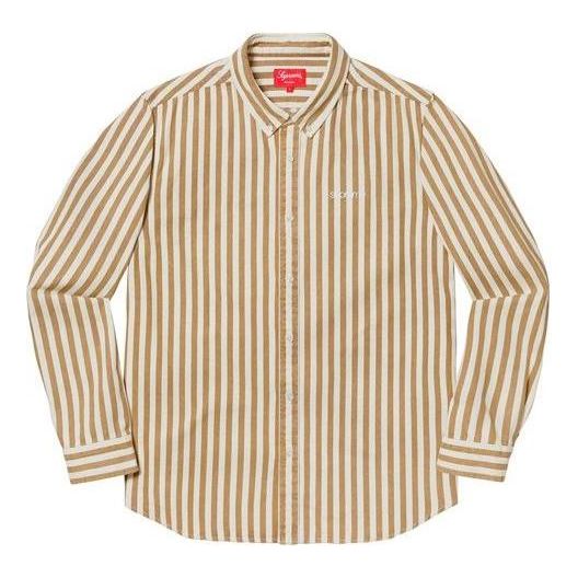 Риза Supreme Striped Denim Shirt Бежово | SUP-FW19-505, 0