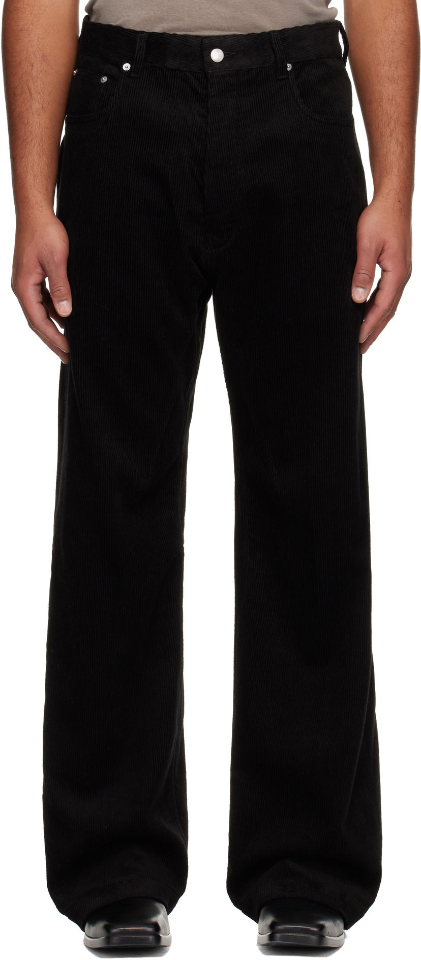 Панталони Rick Owens Corduroy Concordians Geth Trousers Черно | RU02E1333 MLC9