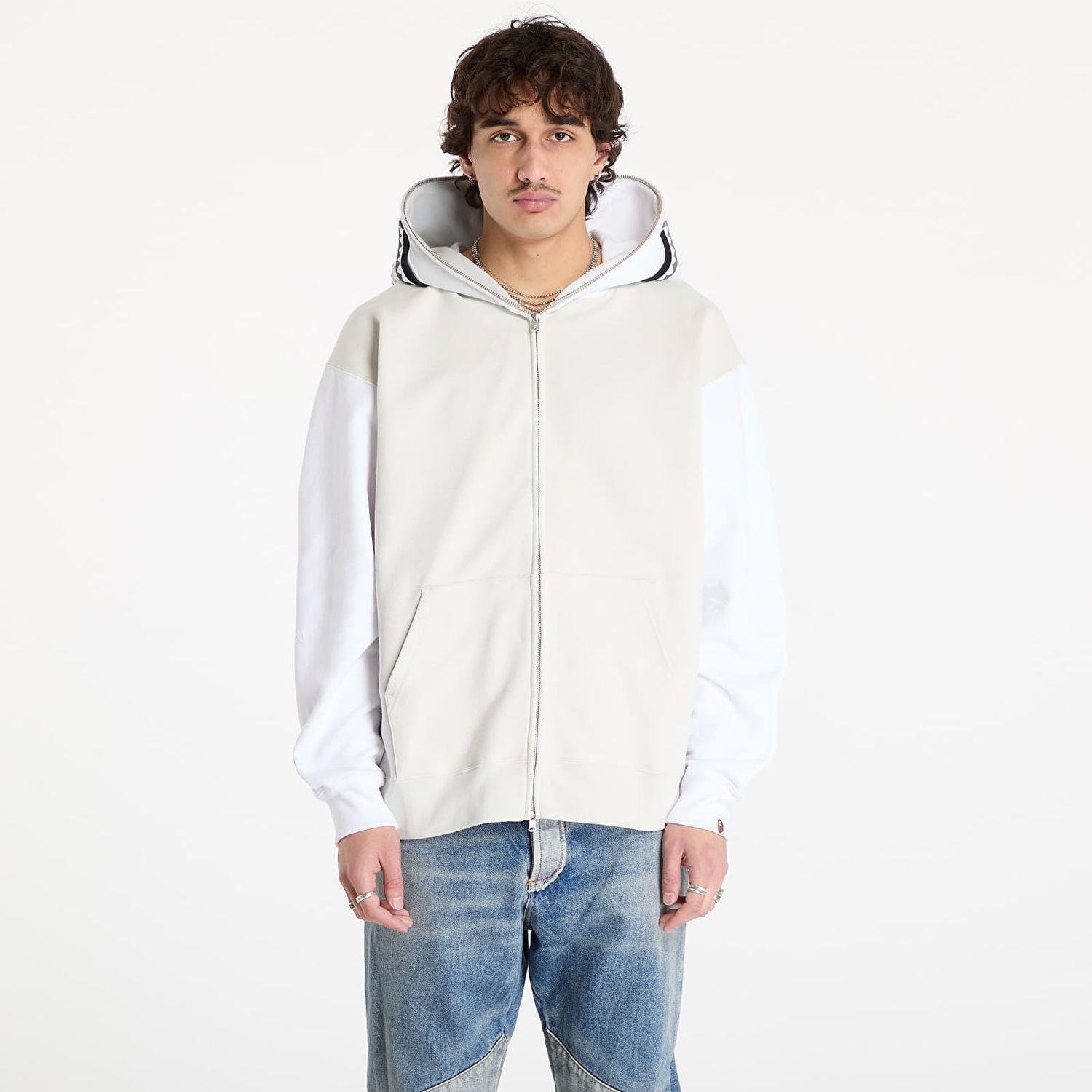Суитчър BAPE Shark Full Zip Hoodie Бяло | 001ZPK701311M GRA, 0