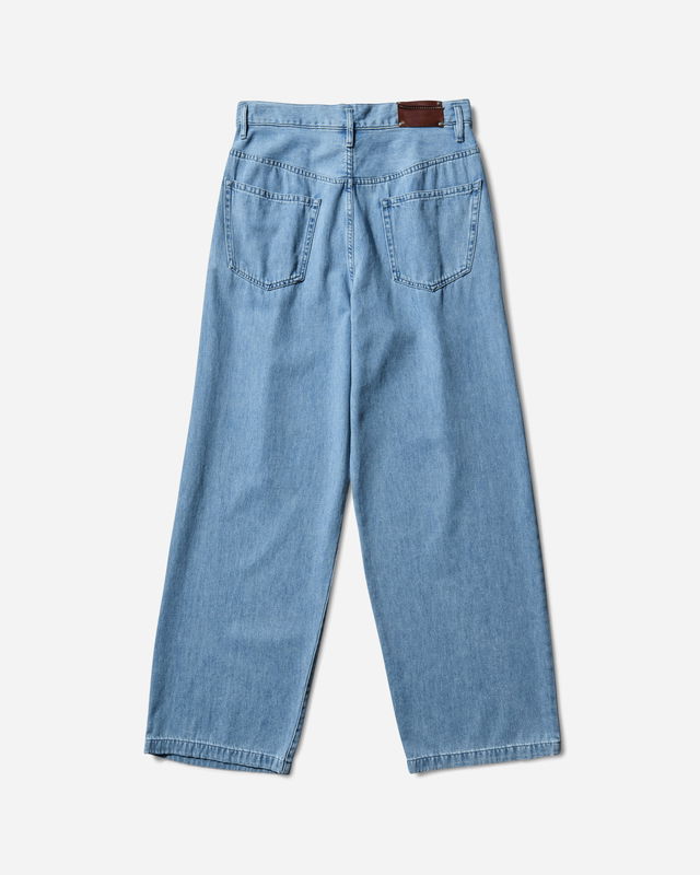 Pleated Wide-leg Jeans