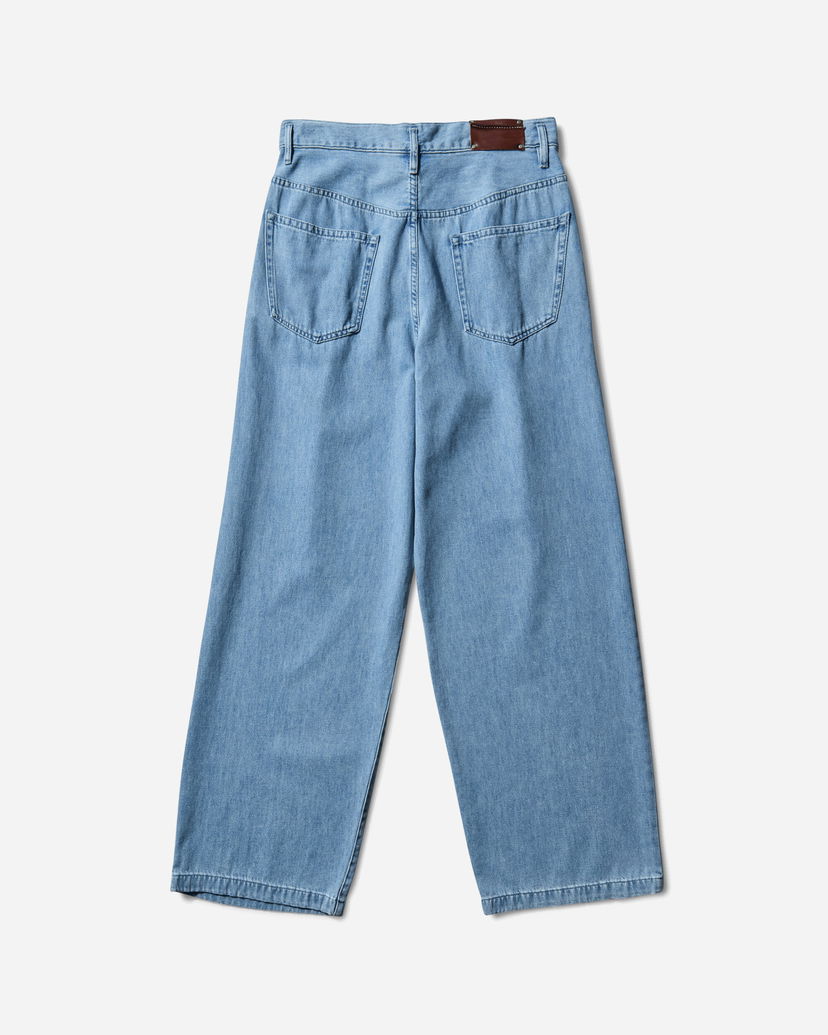 Дънки Dries Van Noten Pleated Wide-leg Jeans Синьо | 252-020923-2381 514