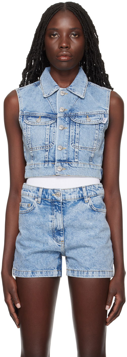 Moschino Jeans Faded Denim Vest