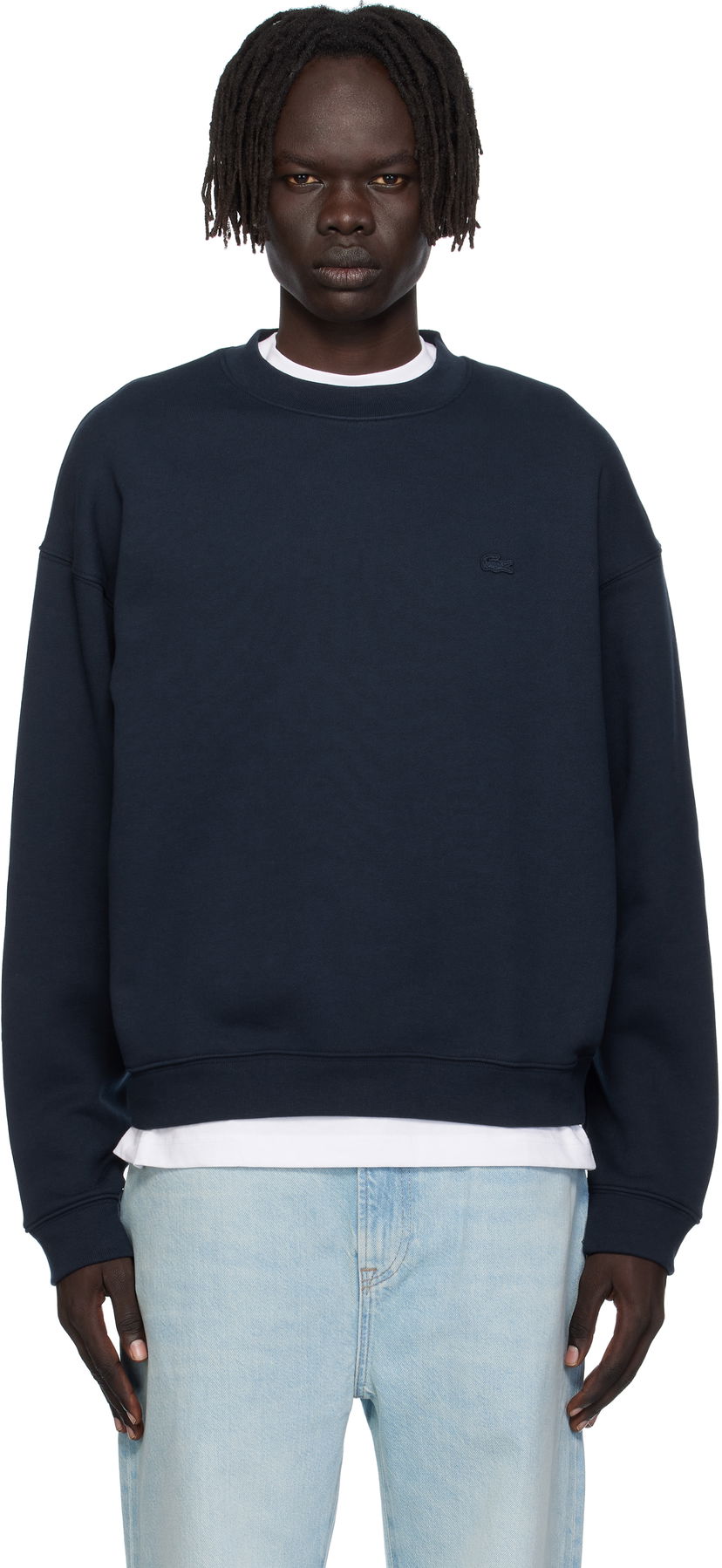Суитчър Lacoste Lacoste Croc Signature Sweatshirt Тъмно синьо | SH7745_166