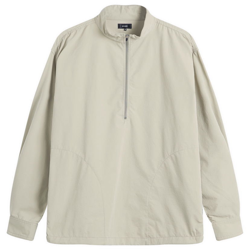 Суитчър BEAMS Tech Stand Collar Quarter-Zip Pullover Бежово | 1111-1249-803-20