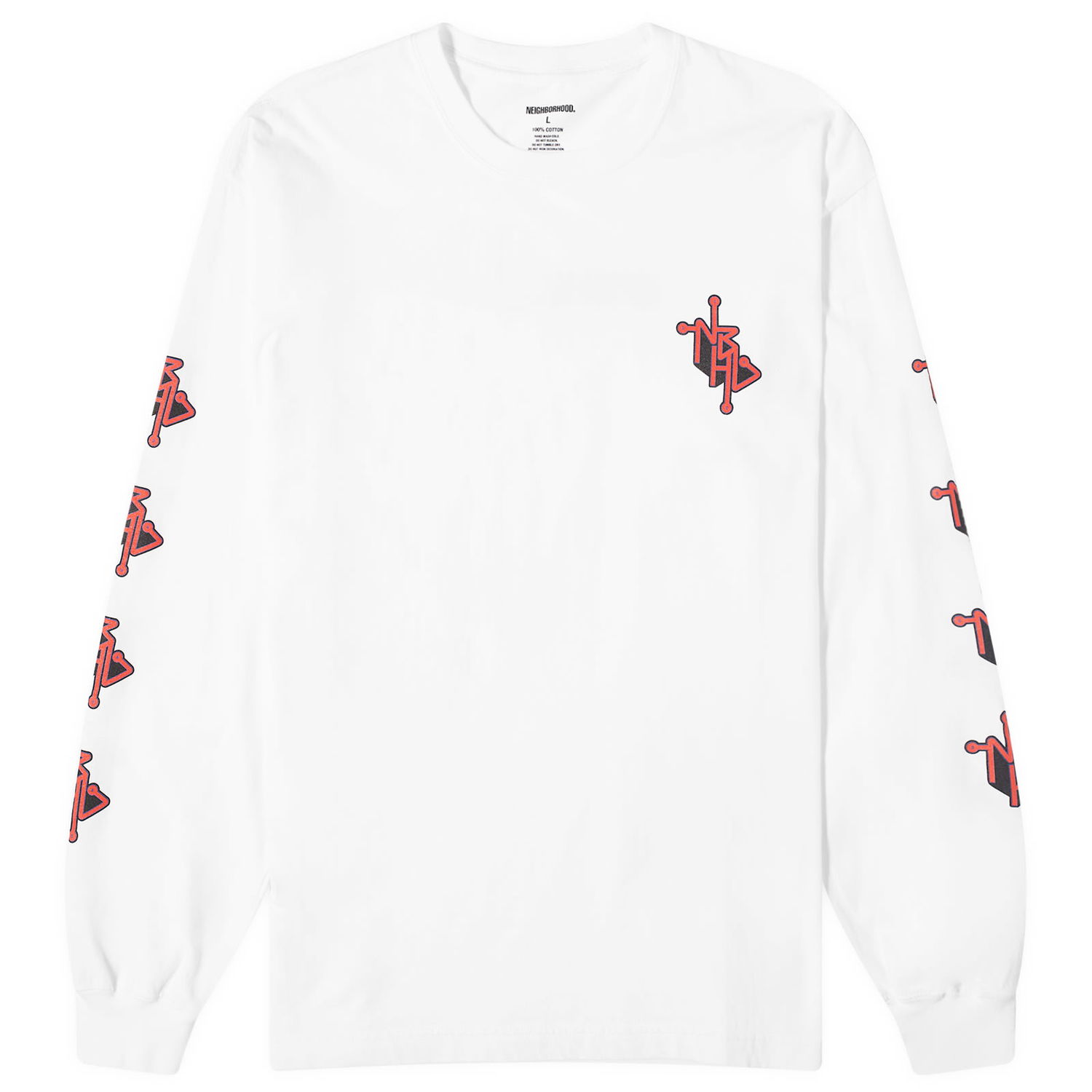 Тениска Neighborhood 12 Long Sleeve Бяло | 241PCNH-LT12-WT, 0