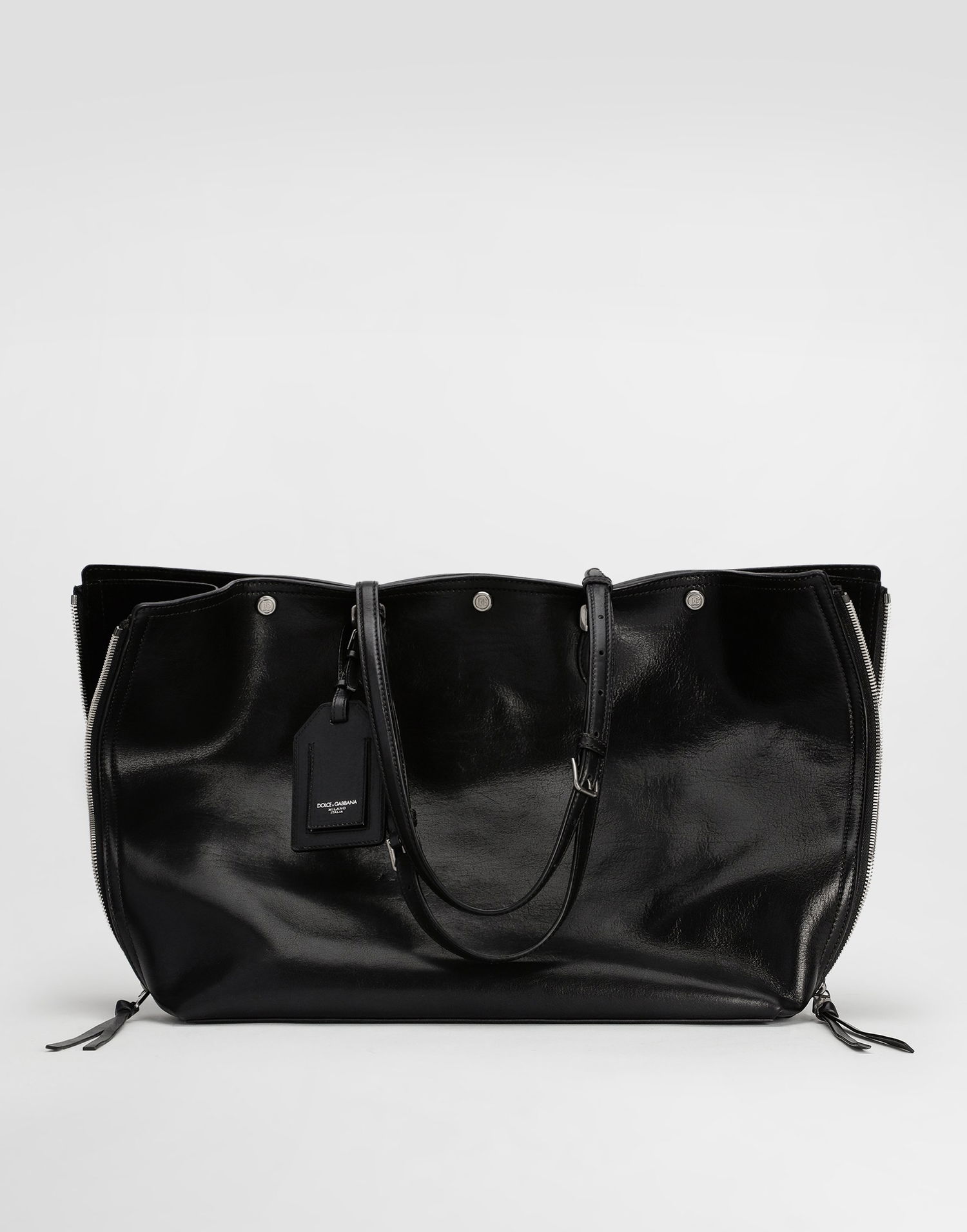 Голяма пазарска чанта Dolce & Gabbana Dolce & Gabbana Atene Calfskin Shopping Bag Черно | BM2535AH85080999, 0