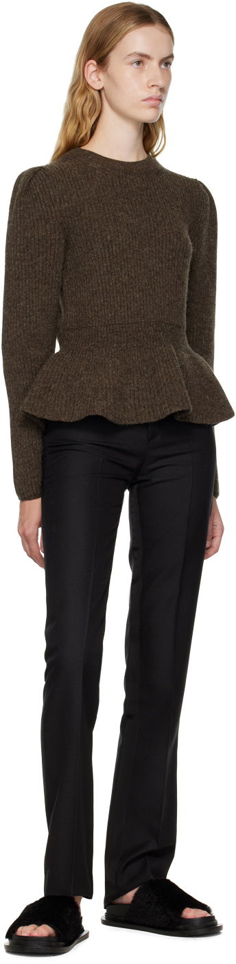 Пуловер LEMAIRE Lemaire Peplum Knit Sweater Кафяво | KN684 LK107, 3