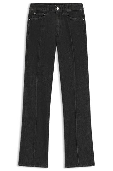 Дънки BOSS Slim-fit marble-structured stretch denim jeans Черно | 50553324