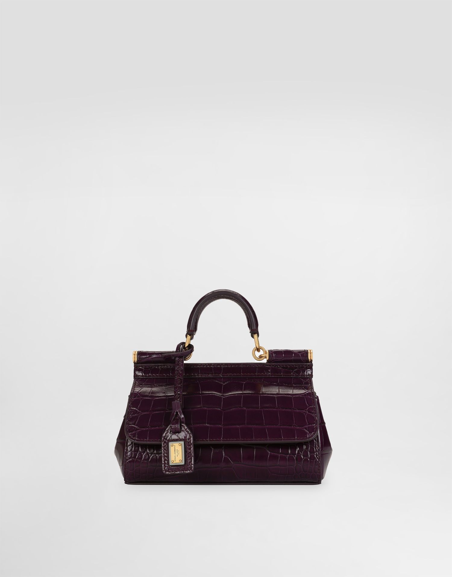 Дамска чанта Dolce & Gabbana Dolce & Gabbana Elongated Sicily Alligator Leather Handbag Лилаво | BB7116B2EM08X058, 0