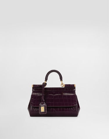 Дамска чанта Dolce & Gabbana Dolce & Gabbana Elongated Sicily Alligator Leather Handbag Лилаво | BB7116B2EM08X058, 0