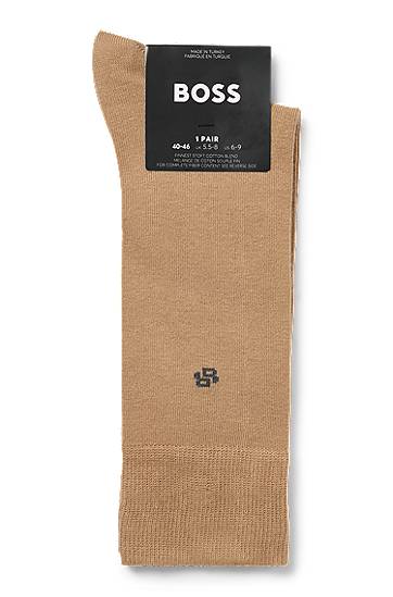 Чорапи BOSS Cotton Blend Socks, Pack of Three Бежово | 50543650, 1
