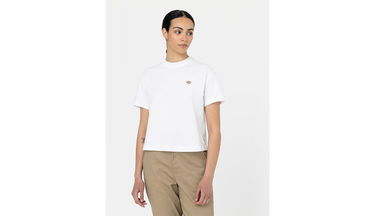 Съкратен топ Dickies Oakport Cropped T-Shirt Бяло | DK0A4Y8L-WHX, 4
