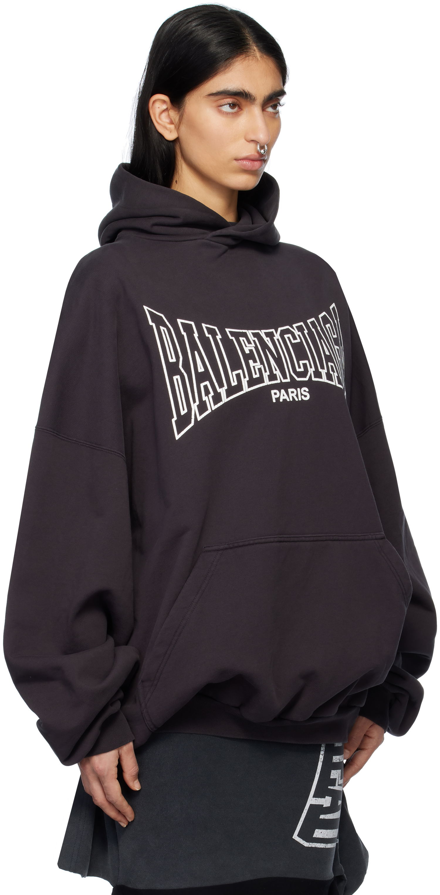 Суитчър Balenciaga Boxing Large Fit Hoodie Черно | 803265 TRVH6, 1