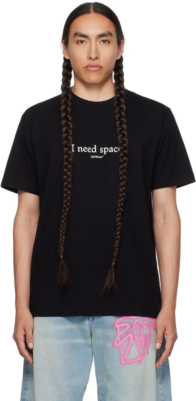 Тениска Off-White Black 'Give Me Space' T-Shirt Черно | OMAA027F23JER0011001, 0