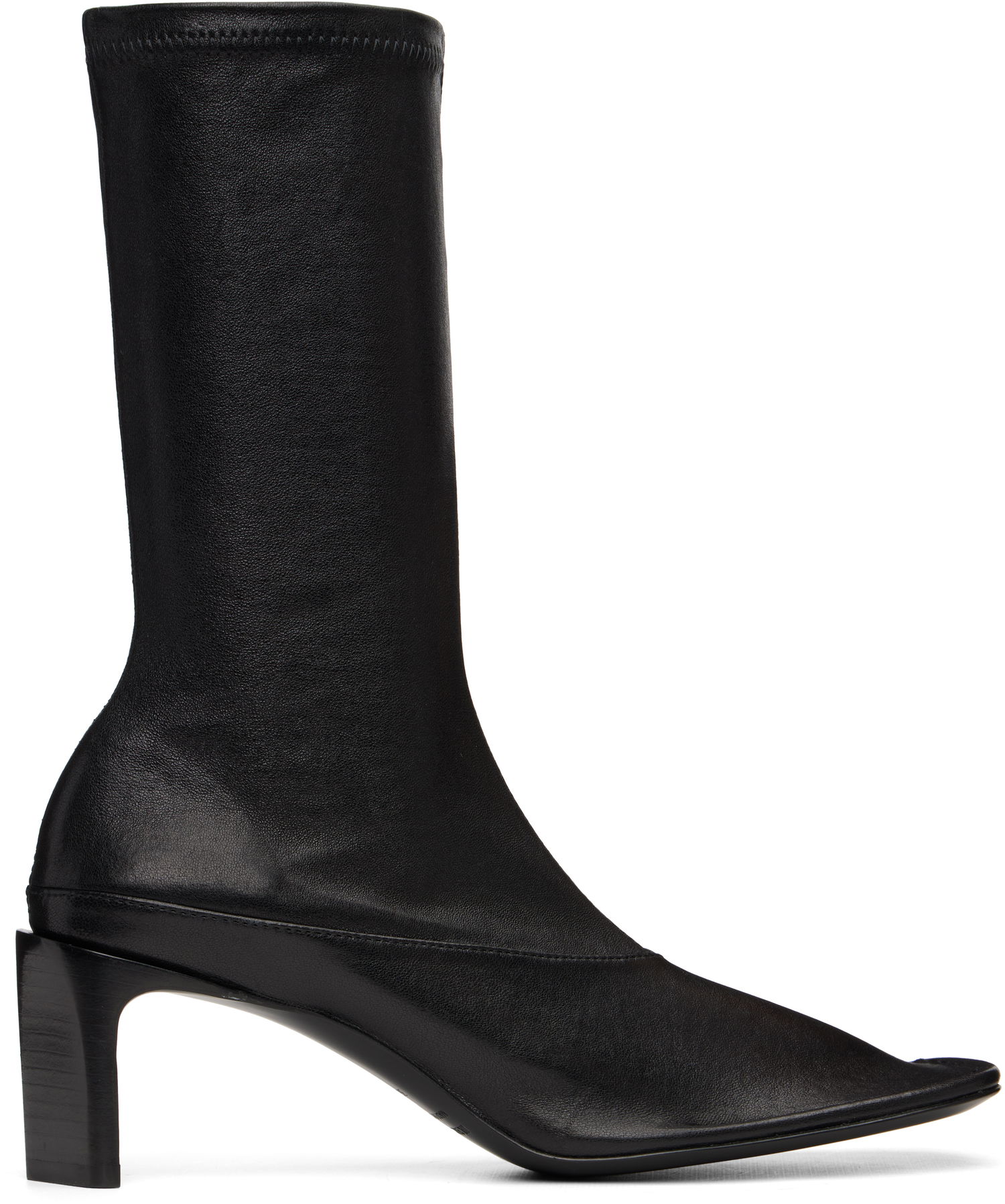 Кецове и обувки Jil Sander Jil Sander Mid-Calf Open-Toe Leather Boots Черно | J15WU0108_P1758, 0