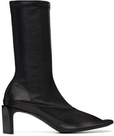 Кецове и обувки Jil Sander Jil Sander Mid-Calf Open-Toe Leather Boots Черно | J15WU0108_P1758, 0
