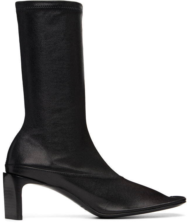 Jil Sander Mid-Calf Open-Toe Leather Boots